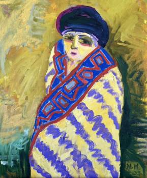 Frau mit Wolldecke - Künstlernachlass Prof. Norbert Hornig